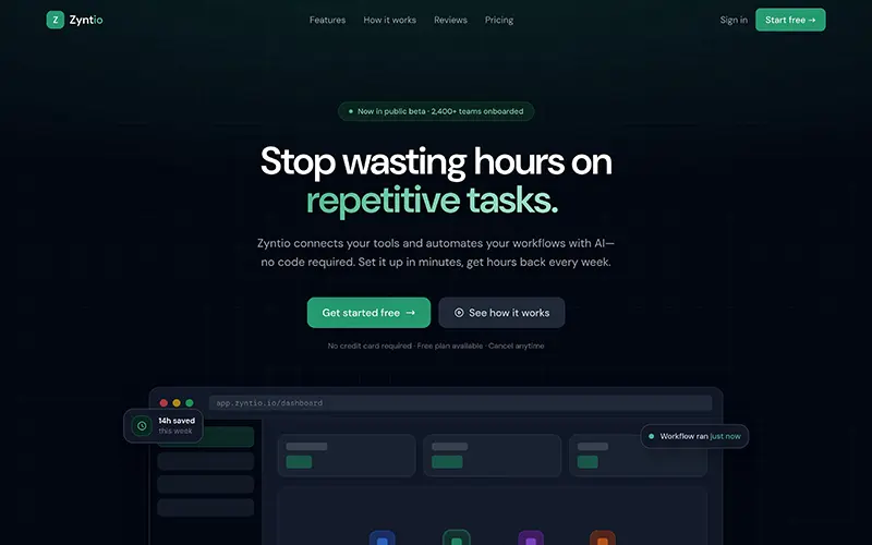 Zyntio – AI SaaS Landing Page Template